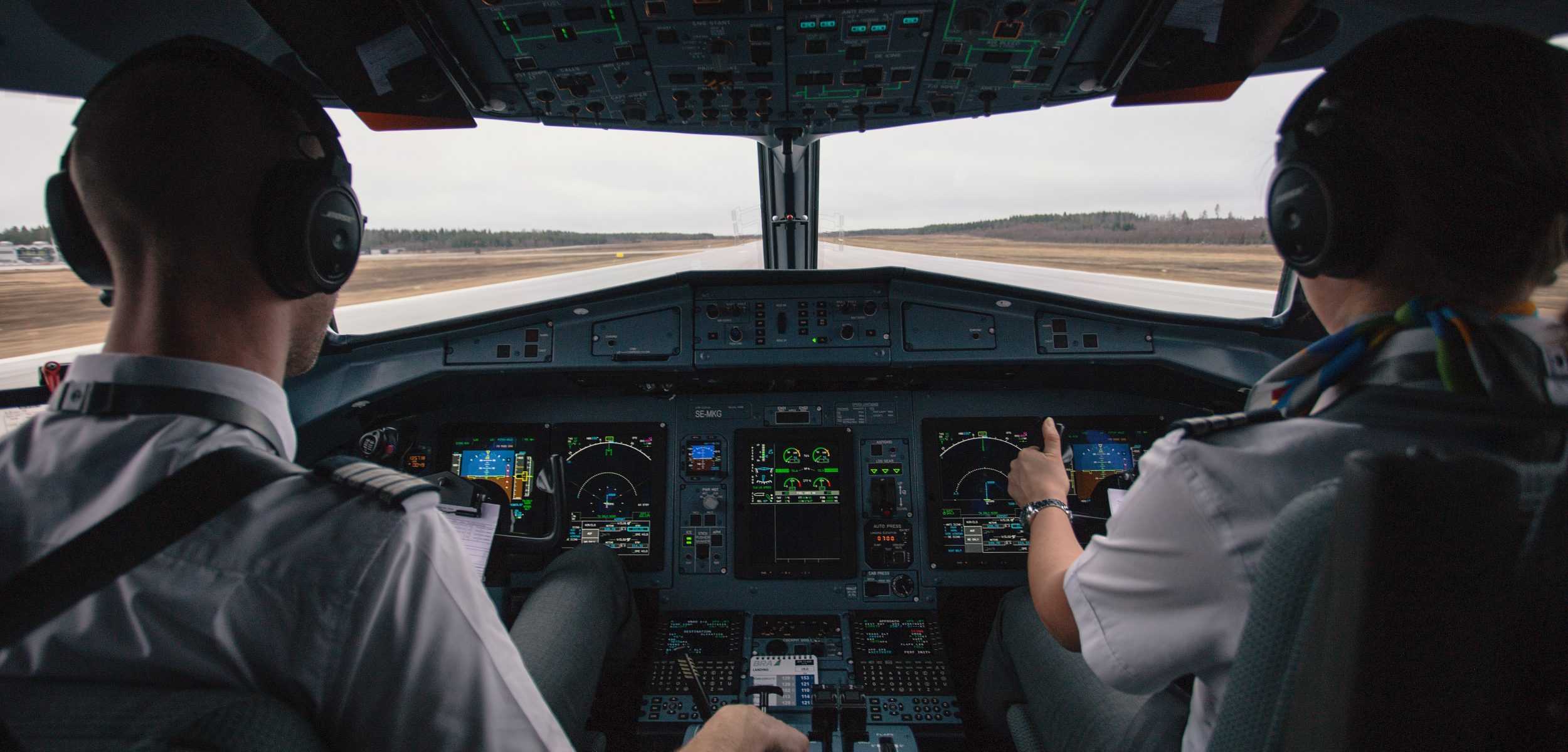 Pilot on Runway ready for takeoff